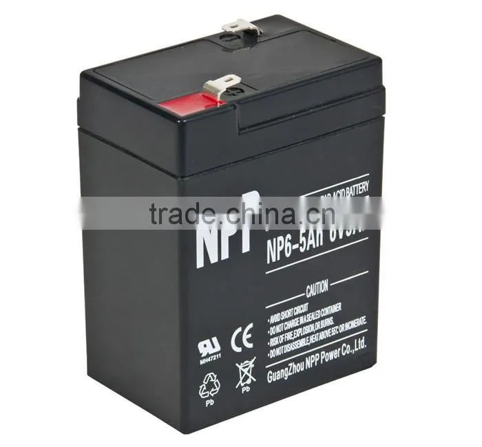 Guangzhou NPP 6v5ah maintain free lead acid battery