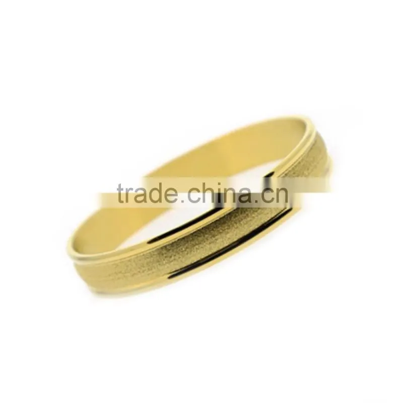 Stainless steel bangle simple round gold plated diamond dust bangle jewelry