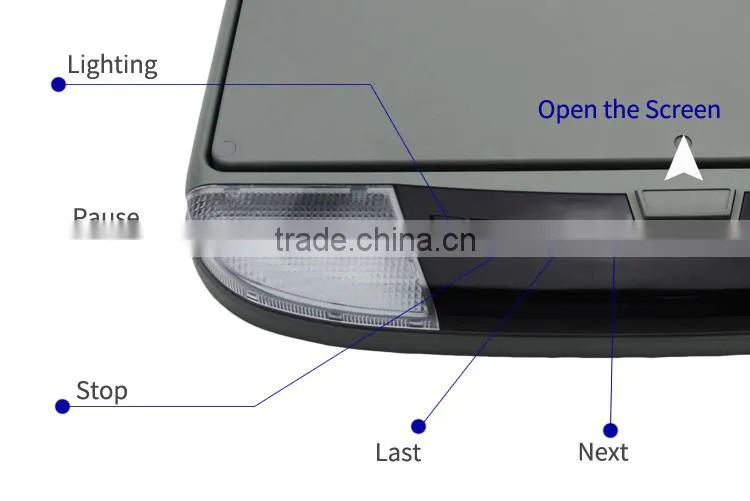16.4 Inch Flip Down Car monitor With SD/USB slot Adjustable Car Roof Mount dvd player