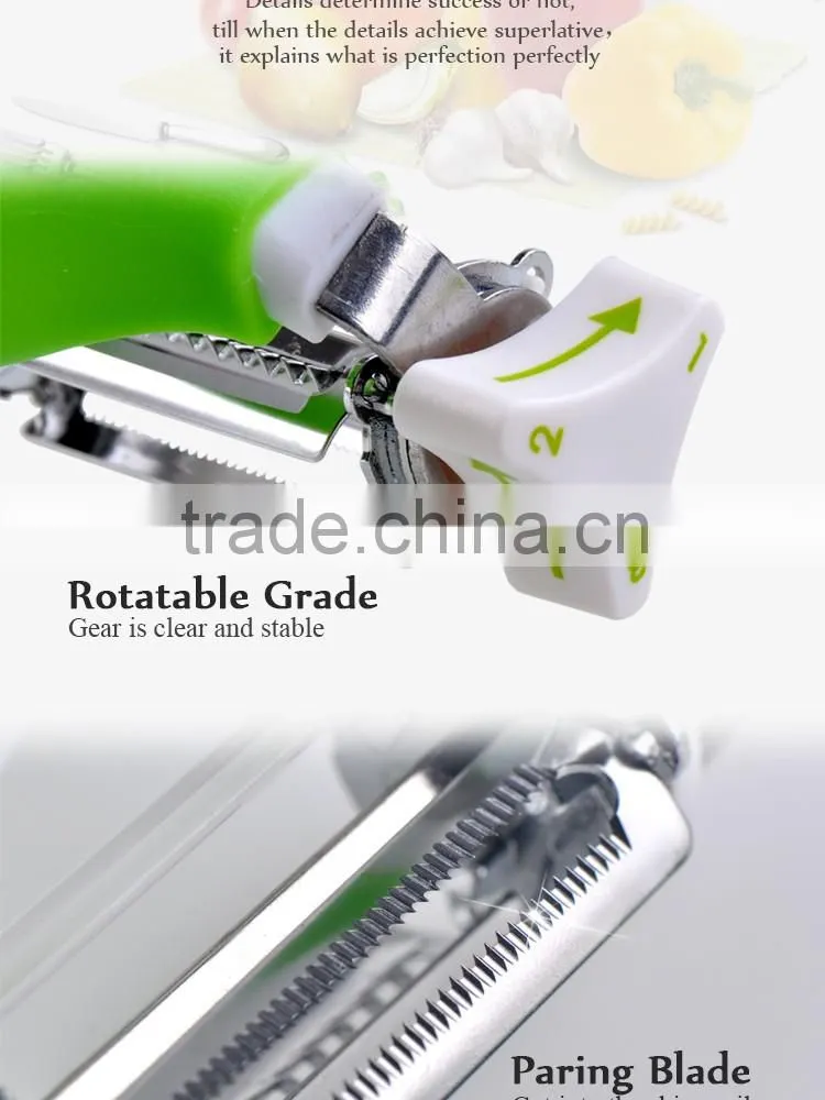 2016 as seen on TV kitchen gadgets 3 in 1 blades rotary manual multifunctional potato vegetable slicer peeler