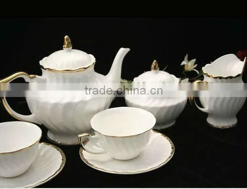 15pcs decal bone china coffee set with royal designs