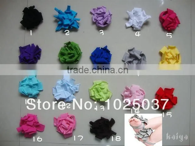 New fashion Wholesale Barefoot Cotton Sandals Photo studio baby sandal with flower