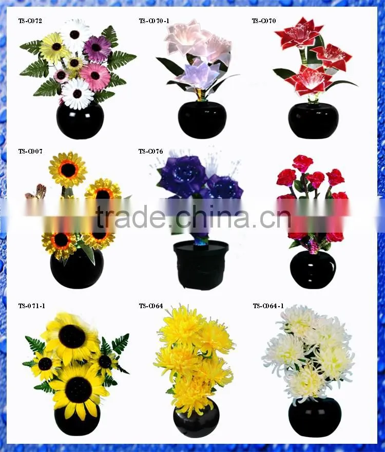 LED artificial Tulip flowers light/Optical fiber flowers pot light
