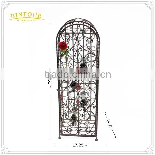 factory price 2 tiers metal wine display cabinet wine standing