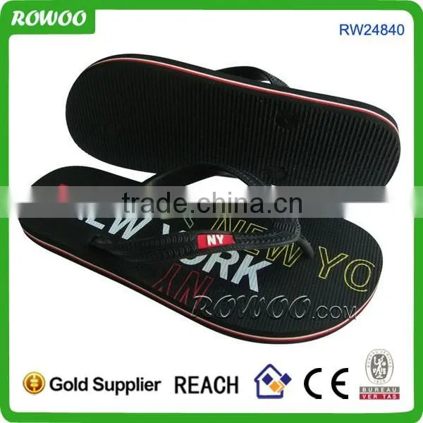 High Quality Black Custom Rubber Mens Flip Flops Wholesale