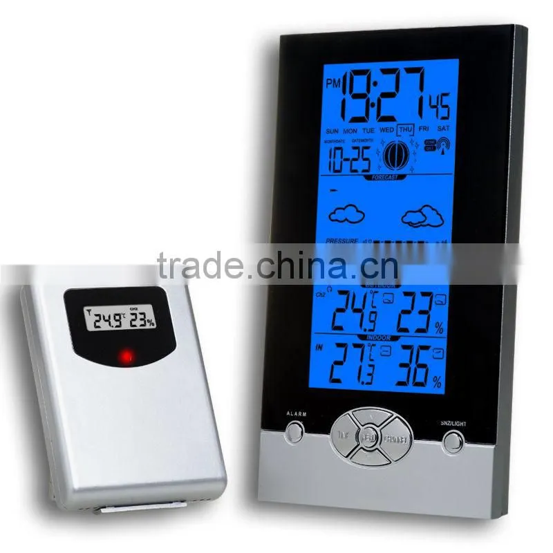 Digital Barometer Humidity Temperature Centigrade Fahrenheit Backlight Wireless Weather Station