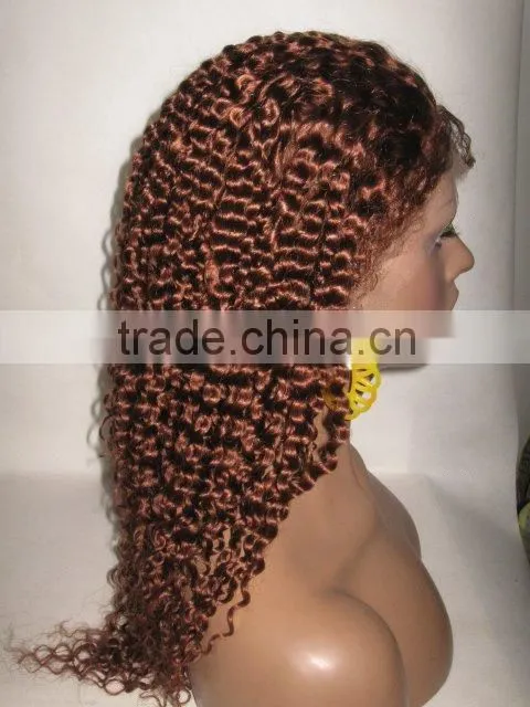 100%brazilian human hair jerry curl full lace wig wholesale price