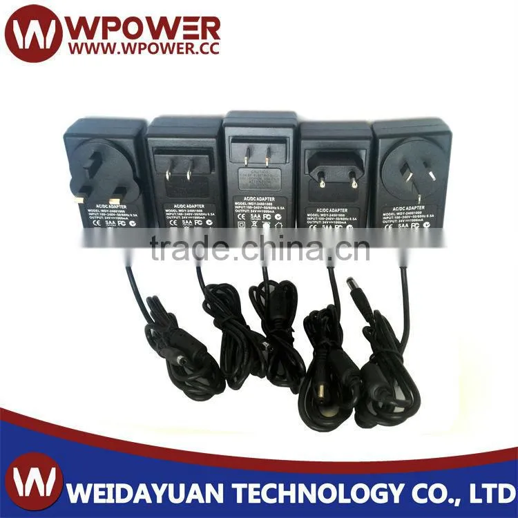 9V 2A Power Supply Barrel type right angle connector 5.5X2.5mm/5.5X2.1mm with CE FCC SAA C-tick RoHS certificates