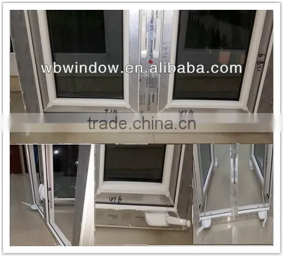 upvc hand crank window, European style upvc crank open window