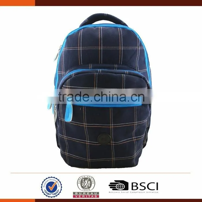 Fashion Blue School Backpack With Laptop Compartment