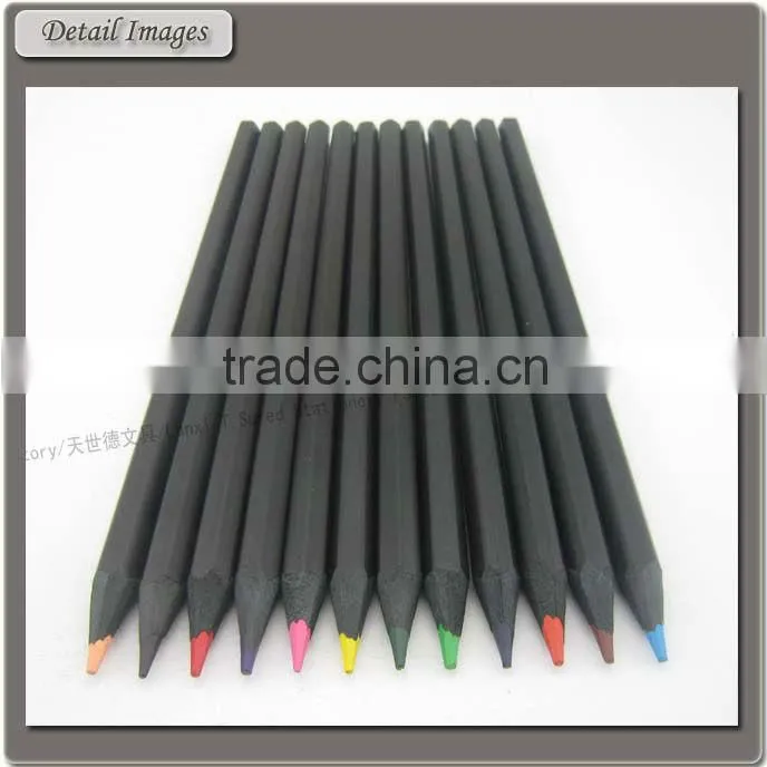 12 Pcs Jumbo Black Wood Color Pencils In Tube