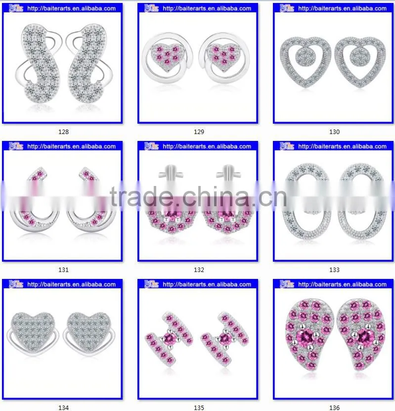 Gold plated alloy micro wave earrings,faked micro paved earrings for girls