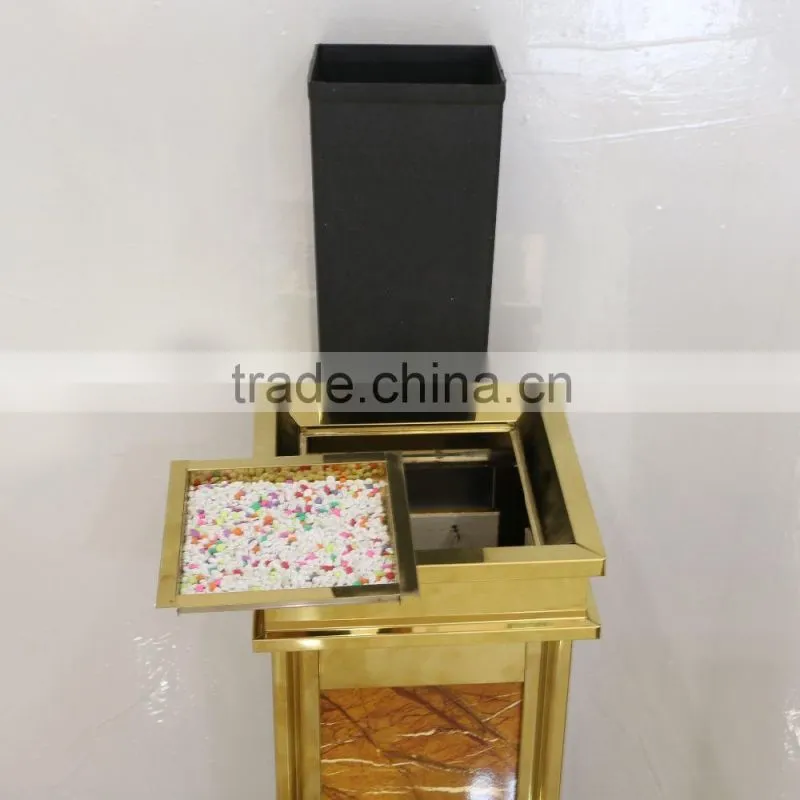 High quality decorated hotel metal dustbin