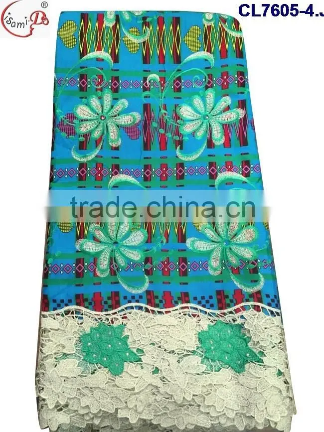 CL7605 Popular african market ankara lace for ladies party dressing fabric