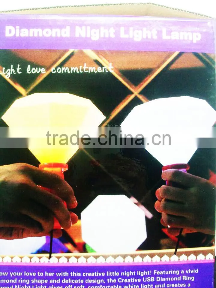 Creative USB Diamond shape led night light,led circle ring light, led table baby light
