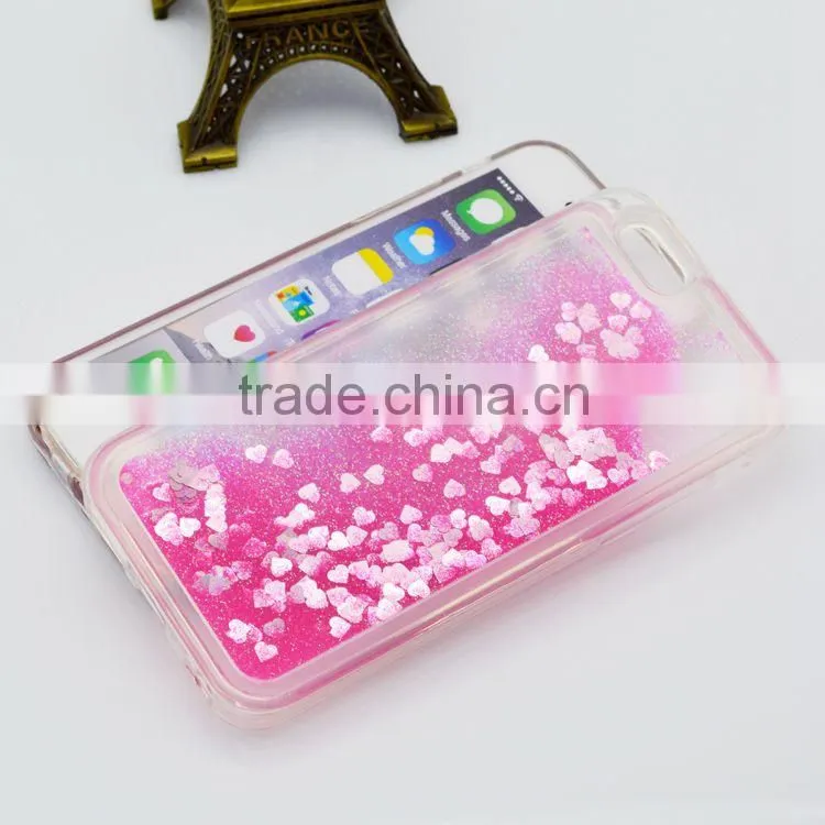Mobile Phone case Wholesale Quicksand Glitter Liquid TPU Phone case For Iphone 6 and 6s