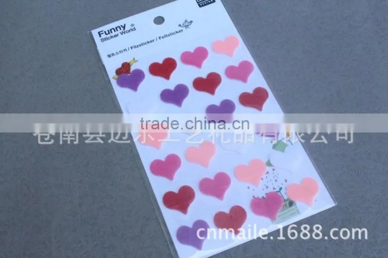 2016 Korea Funny felt sticker,loving heart felt sticker for promotional gift