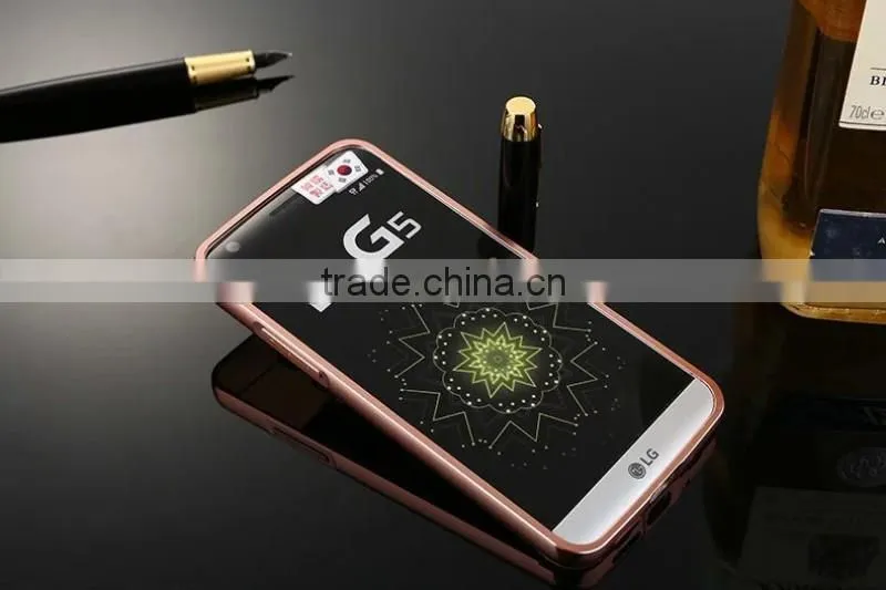For lg g5 case Hot selling Luxury electroplated shockproof Aluminum mirror mobile phone accessory for lg g5