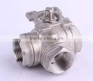 stainless steel 3 way ball valve threaded