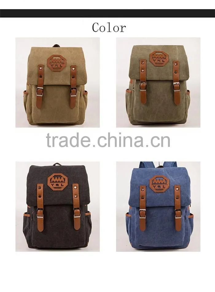 Men hasp big capacity teenage school bags boy canvas travel backpack bag