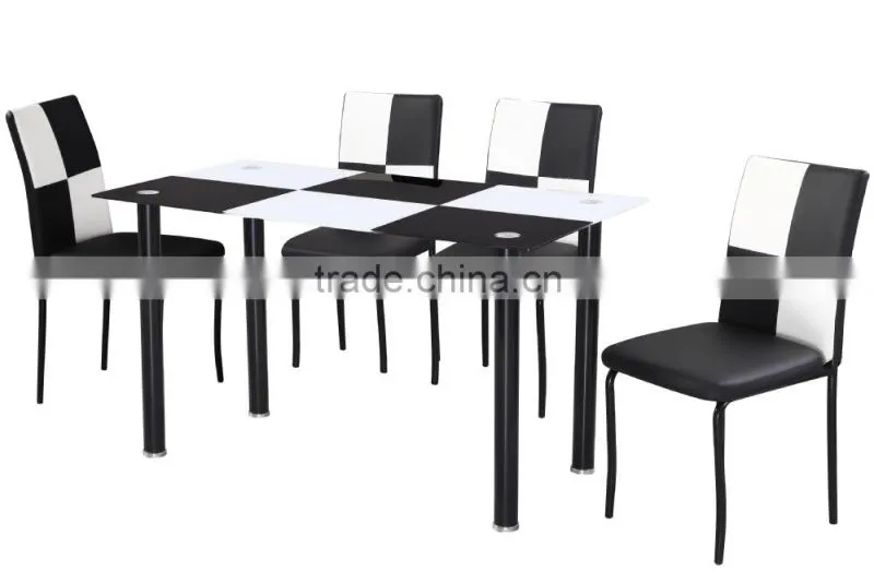 4 person cheap Round Glass dining tables and chairs set