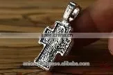 Silver Orthodox Cross Pendant St. Nicholas. Jerusalem Jewelry.
