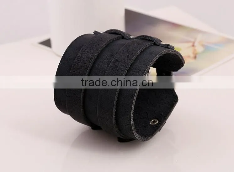 wide genuine multilayers dainty jewelry cheap leather jewelry