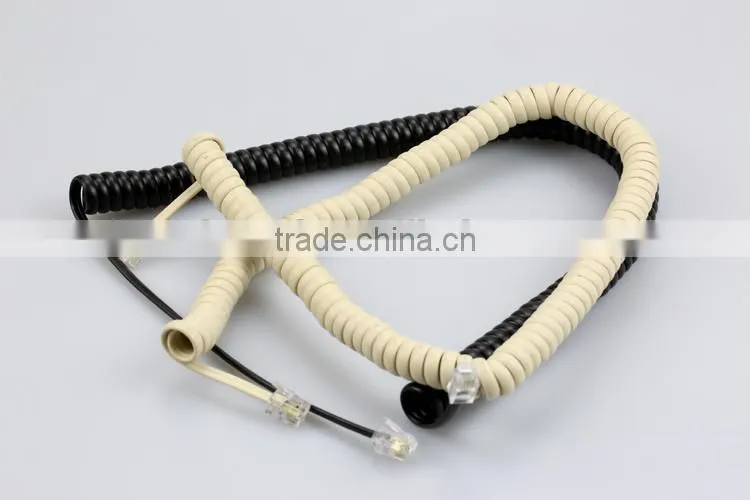 Modular 6P2C round Telephone Extension Coil Cord cable