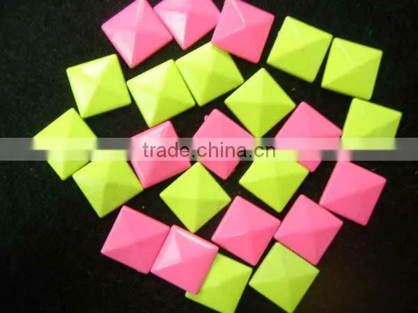 2103 newest neon color hot fix pramid dome studs square shape dome