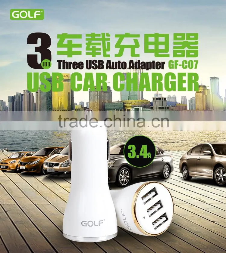 3 Port USB Certified Car Charger Quick Charge With Smart High Quality 3 Usb Car Charger Adapter For Samsung Galaxy device