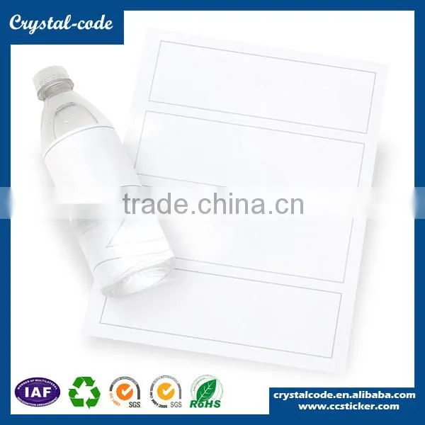 Customized adhesive PET shampoo mineral water plastic bottle printing transparent label stickers materials packaging