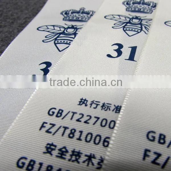 Navy Silk Printing Carelabel For Leather Bags