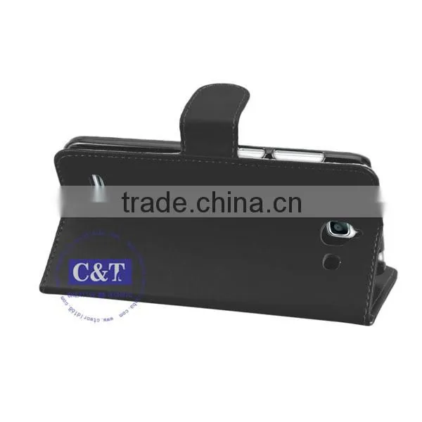 C&T Excellent Quality Most Popular Magnetic Leather Card Slot Case for Huawei Ascend G730