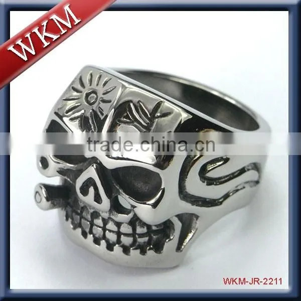Year 2016 New Design Cheap Stainless Steel Skull Ring