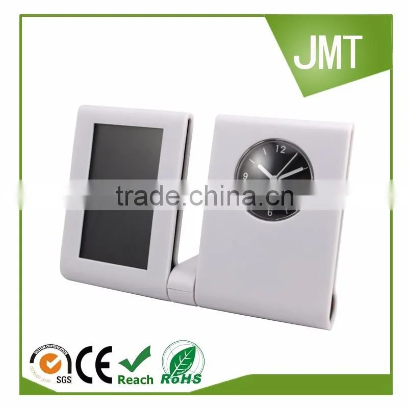 Plastic table clocks with photo frame