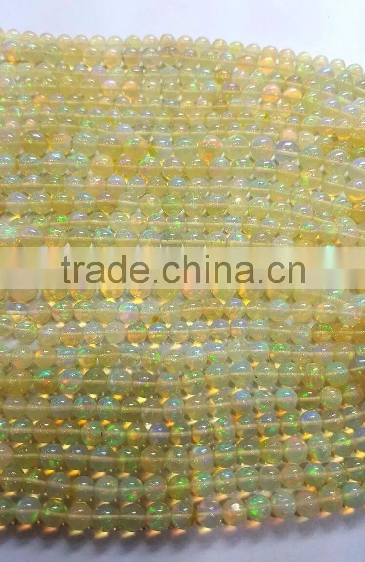 #EZZ Top Quality Round Plain Bead Strand Ethiopian Opal