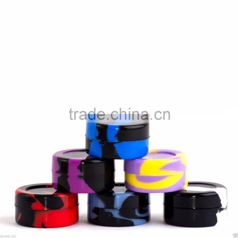 Colorful silicone insert healthy silicone wax jar with lid silicone dab wax container jars small silicone container