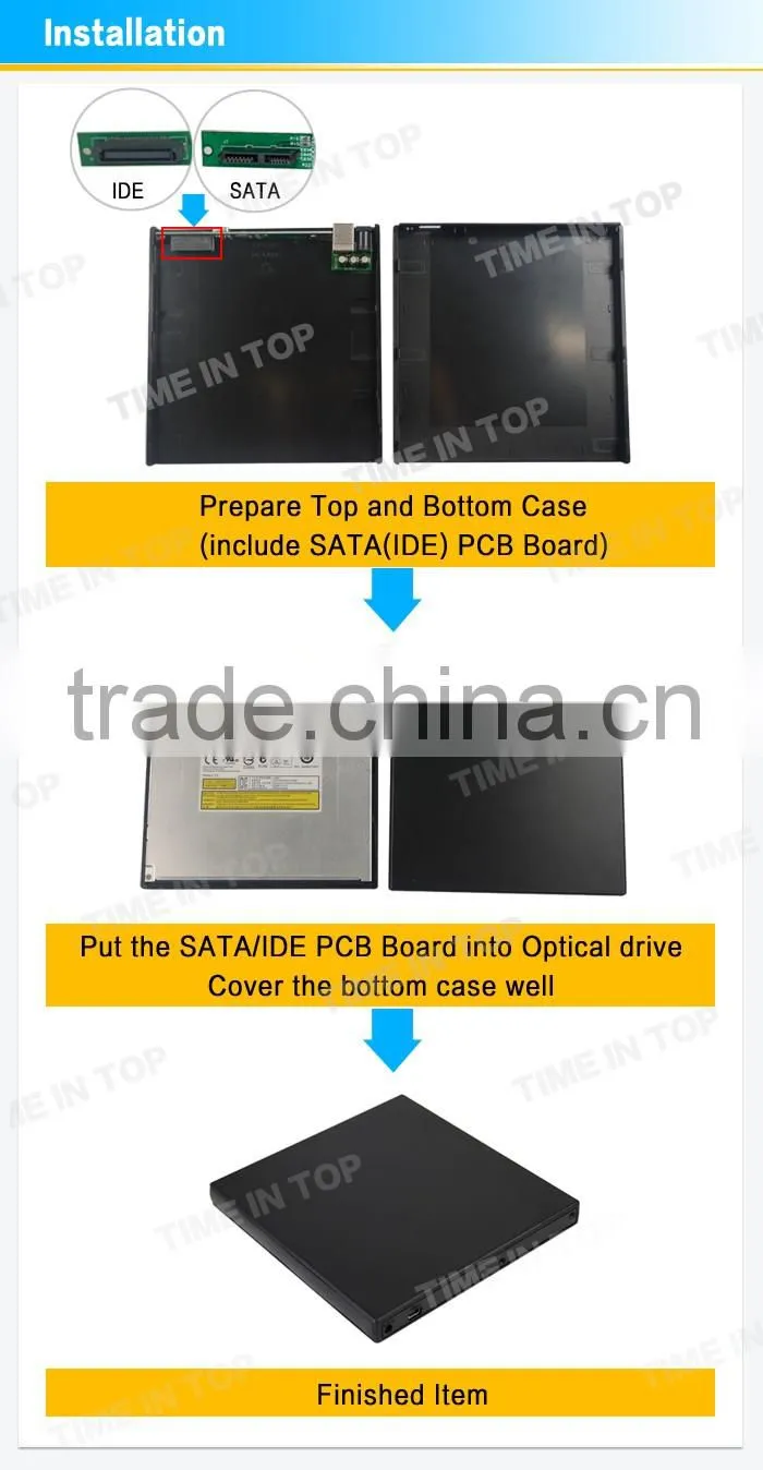 USB2.0 external dvd burner drive case Model A16