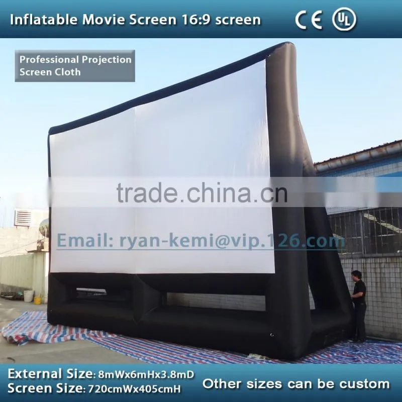 6x4m inflatable rear projection movie screen large inflatable movie screen inflatable projection screen for sale