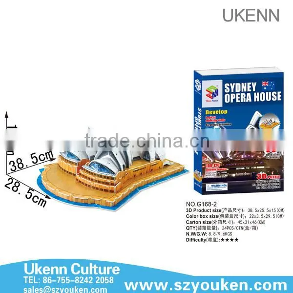 2015 Halloween Castle diy intelligent toys 3d paper jigsaw puzzle