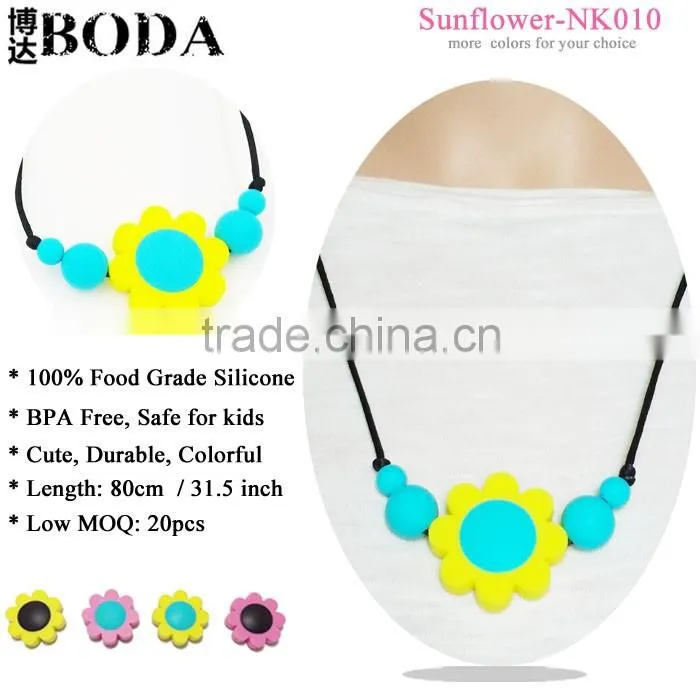 ASNZS EN71 BPA free silicone Beaded baby teething necklace