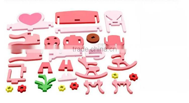 New design colorful home toy wooden kids jigsaw puzzle