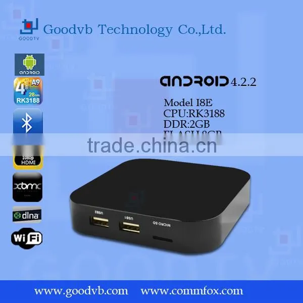NEW Quad Core Android 4.2.2 RK3188 Mini PC smart TV BOX Player 2GB/8GB