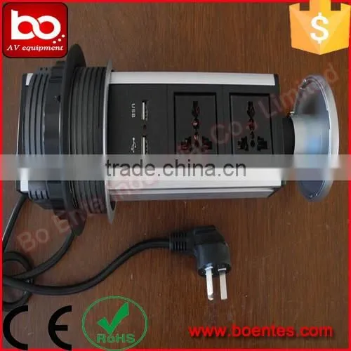 Desktop Kitchen Pop Up Power Socket Outlet with Universal Power Plugs for Office Equipment