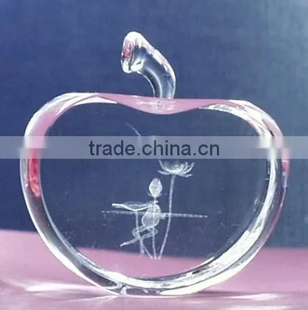 New apple shape crystal paperweight
