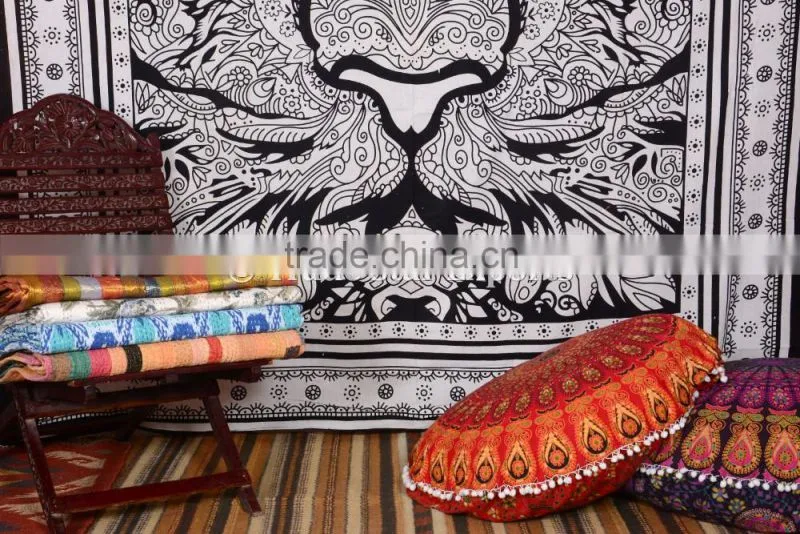 Indian Tiger Queen Bohmiean Bedding Hippie Psychedelic Home Decor Cotton Bedspread