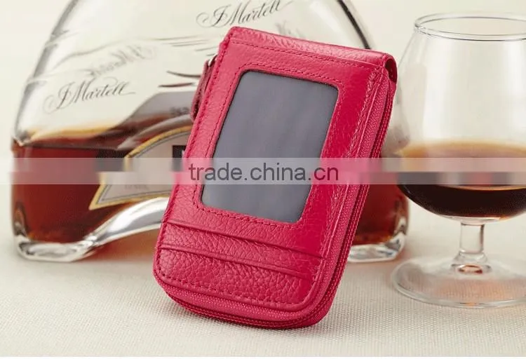 Guangzhou factory wholesale many slot card holder with leather material