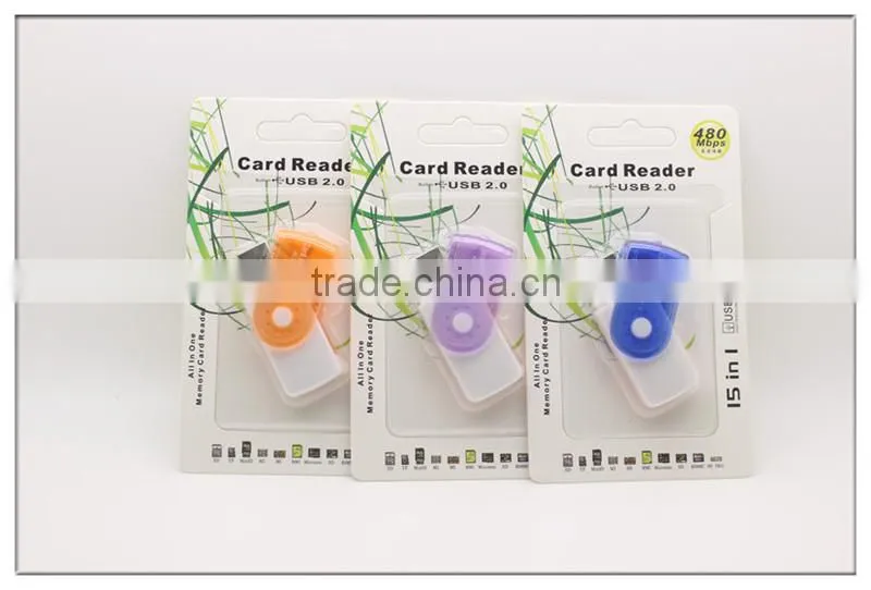 mini colorful rotatable smart chip card writer and reader with 4 slots(OS-CR135)