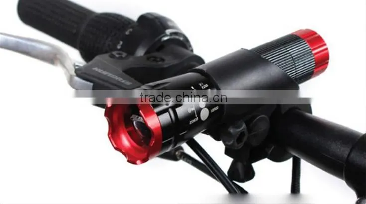 Waterproof bright bicycle led light zoomable powerful bike light easy to mount