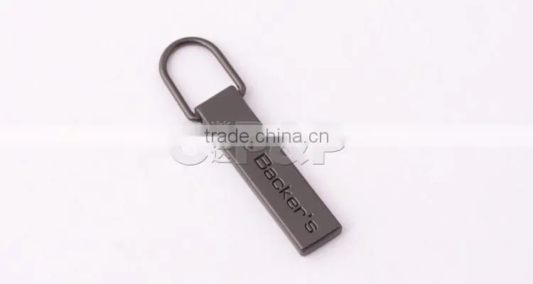 Clarity customer logo pearl gun plating color of custom zipper pull metal puller